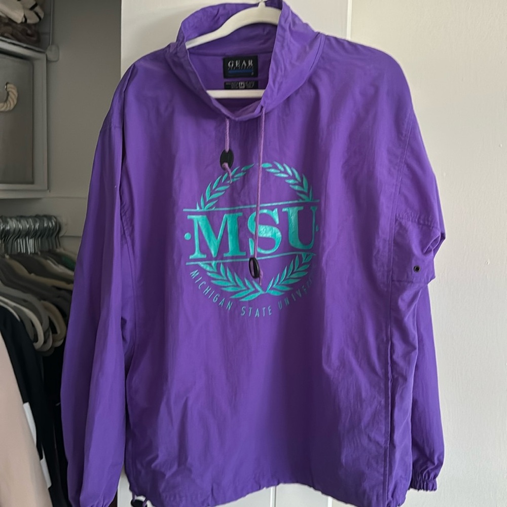 Vintage Michigan State University Greek Life Windbreaker